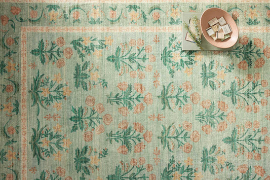 Rifle Paper Co x Loloi Eden Rug - Mughal Rose Moss