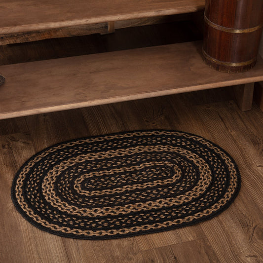 Farmhouse Star Oval Braided Rug 20x30"