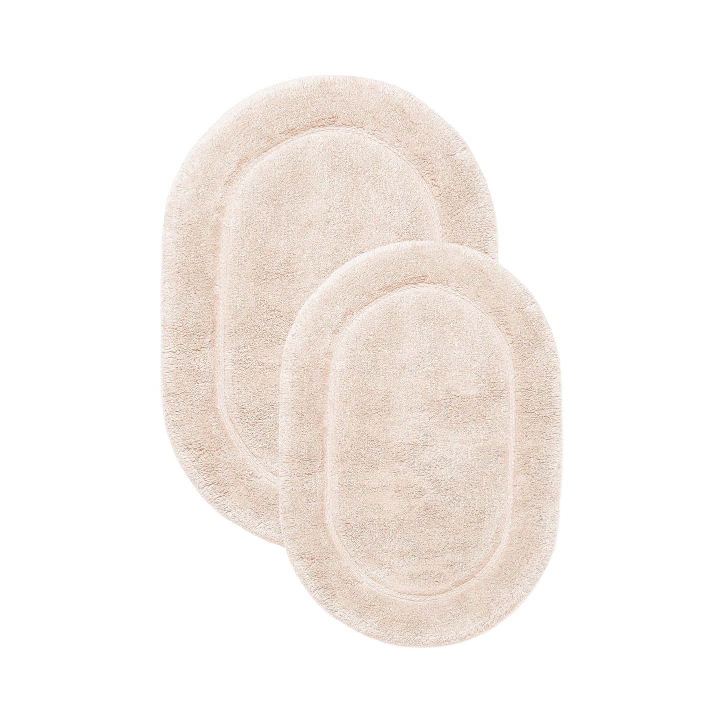 Cotton Non Slip Oval 2-Piece Bath Rug Set
