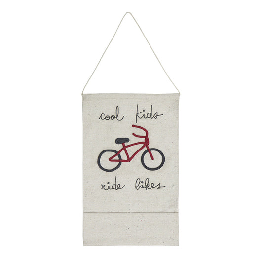 Cool Kids Ride Bikes Wall Pocket Hanger