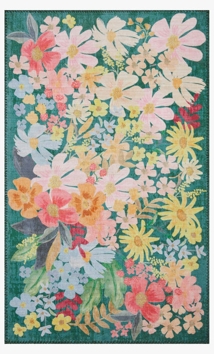 Rifle Paper Co x Loloi Meadow Rug - Marguerite Emerald (Final Sale)