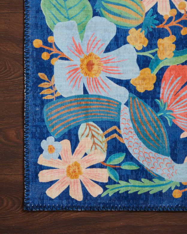 Rifle Paper Co x Loloi Meadow Rug - Dovecote Indigo (Final Sale)