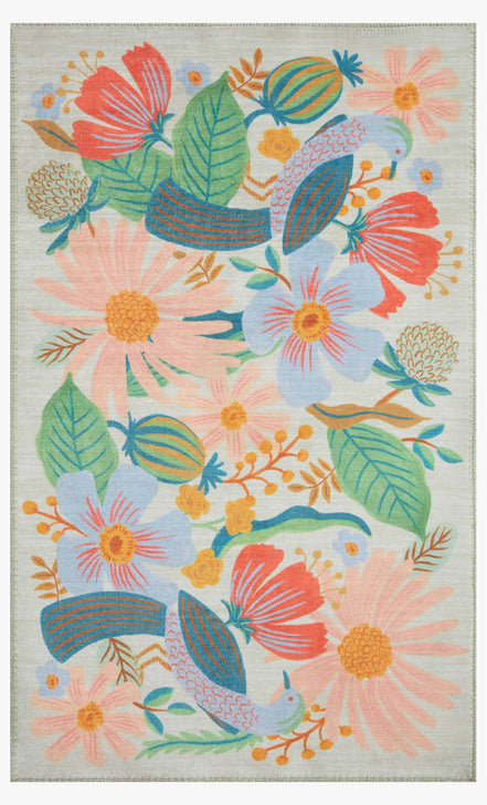 Rifle Paper Co x Loloi Meadow Rug - Dovecote Mint (Final Sale)