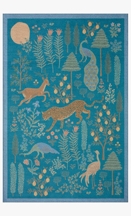 Rifle Paper Co x Loloi Menagerie Rug - Les Fauves Marine (Final Sale)