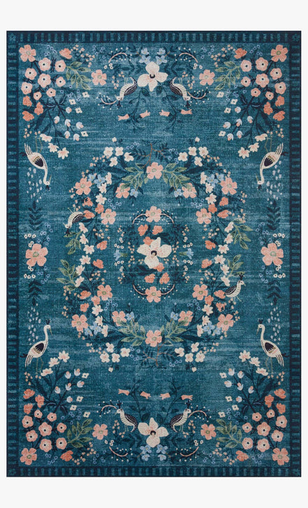 Rifle Paper Co x Loloi Palais Rug - Luxembourg Teal