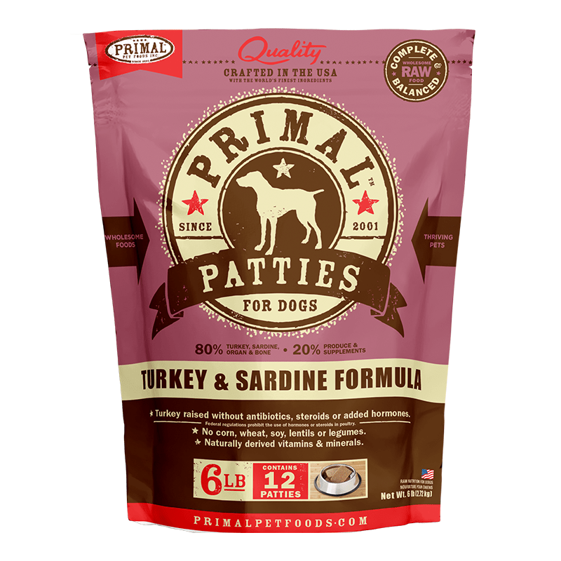 Primal Raw Frozen Turkey & Sardine Formula For Dogs