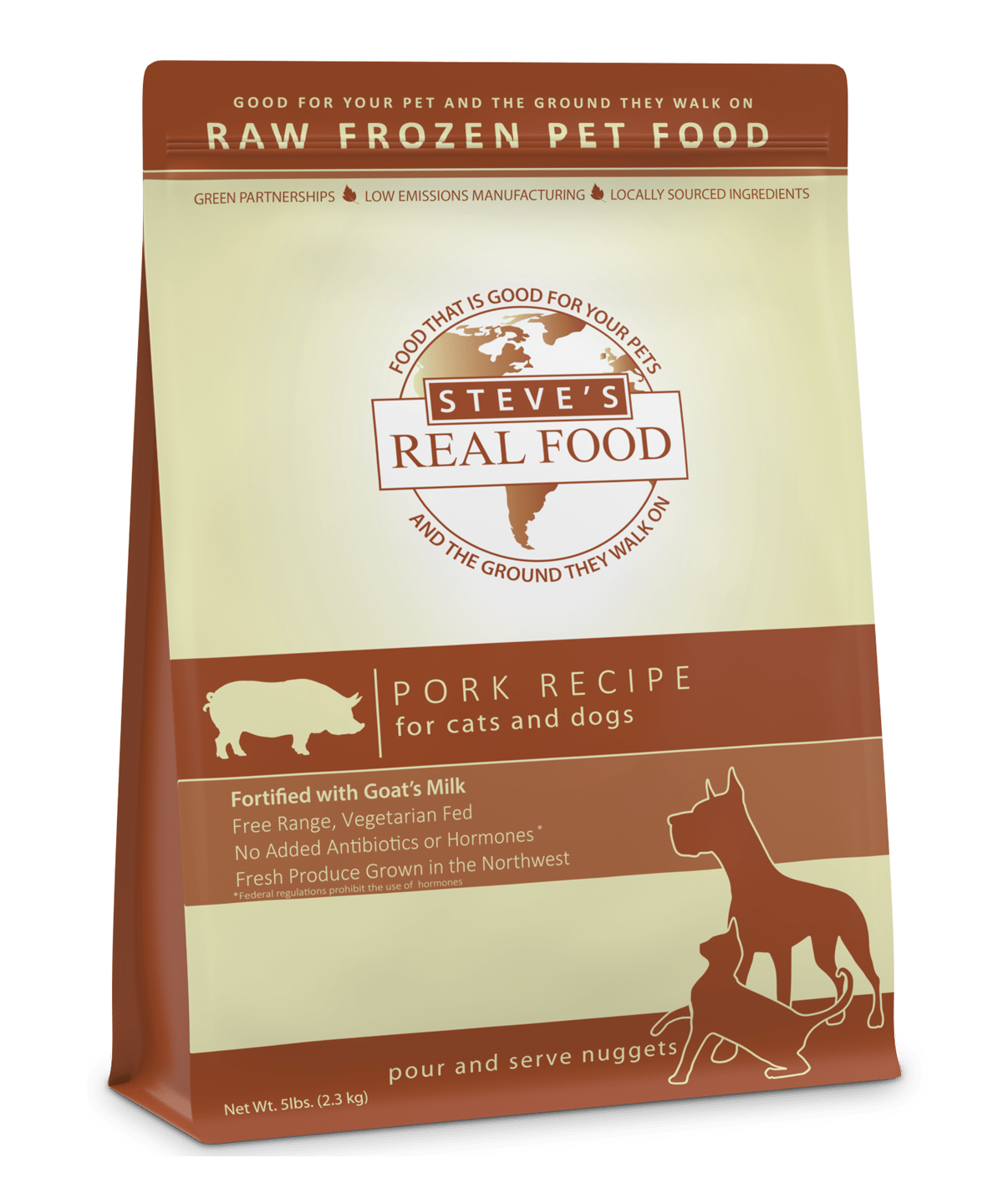 Steve's Real Food Raw Frozen Pork Diet Food for Dogs & Cats