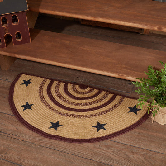 Potomac Stencil Half Circle Braided Rug 16.5x33"