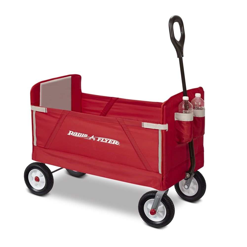 Radio Flyer All Terrain 3-in-1 off Road EZ Fold Wagon for Kids and Cargo, Red