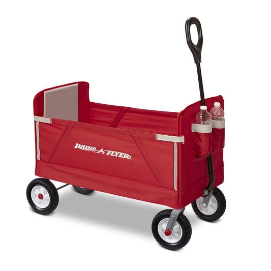 Radio Flyer All Terrain 3-in-1 off Road EZ Fold Wagon for Kids and Cargo, Red