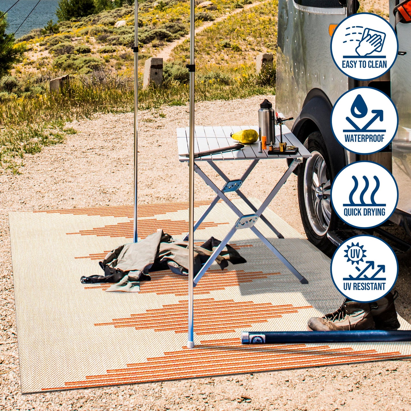 Diamond Stripe Indoor/Outdoor Area Rug (2 Colors, 5 Sizes)