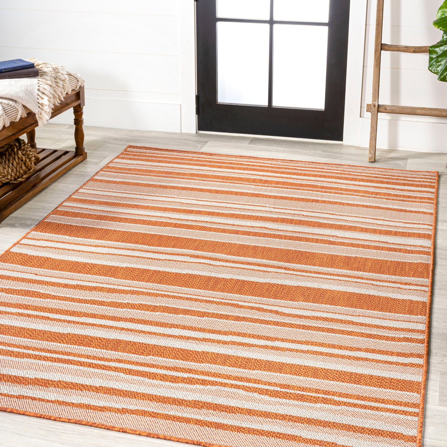 Wavy Stripe Modern Indoor/Outdoor Area Rug (3 Colors, 5 Sizes)