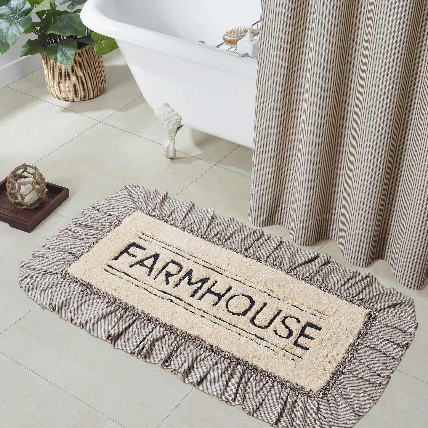 Sawyer Mill Charcoal Farmhouse Bathmat 27x48"
