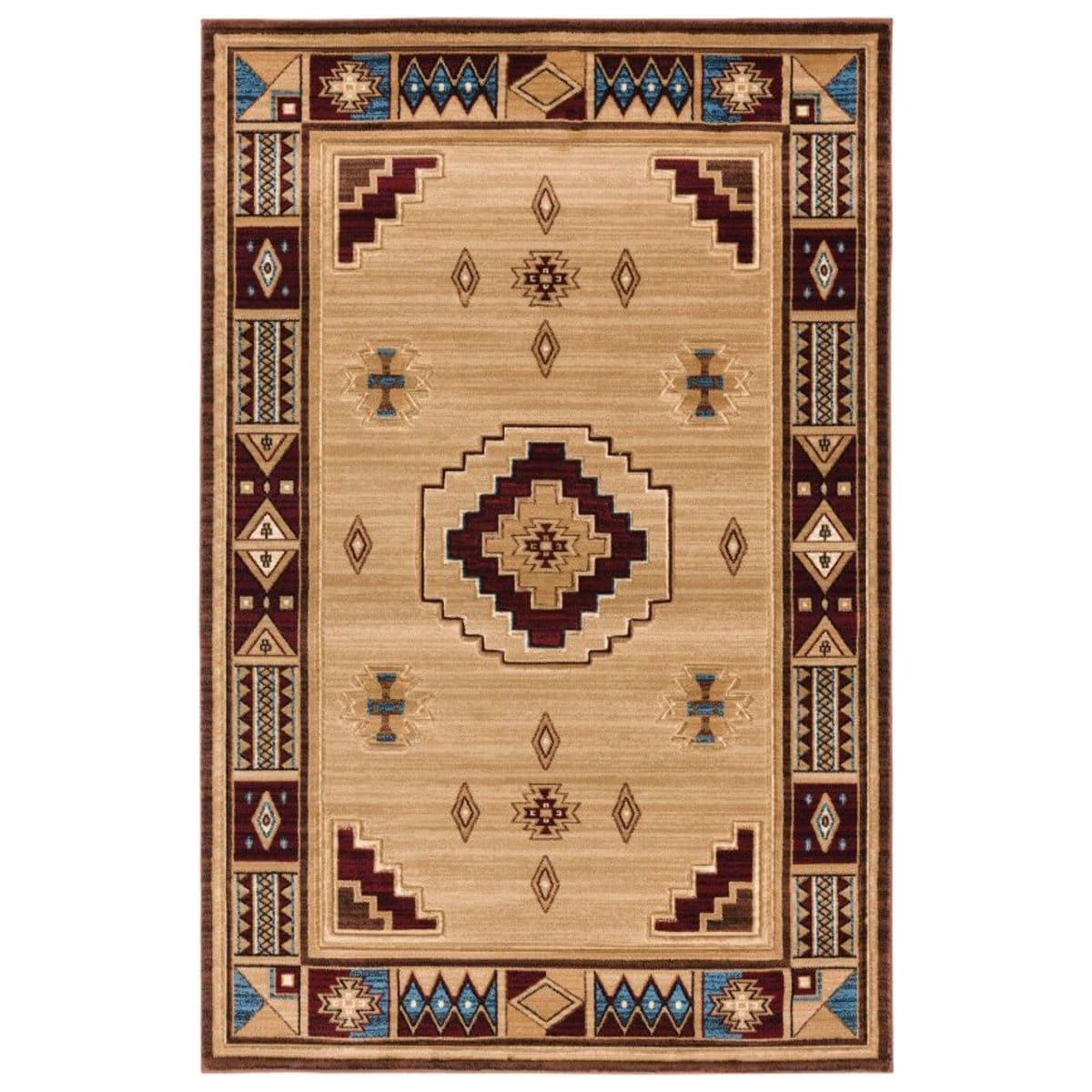 Southwest Borders Light Rug