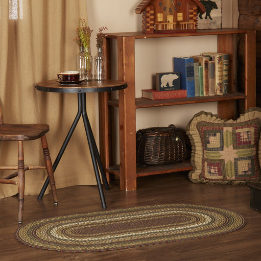 Tea Cabin Oval Braided Rug 27x48"
