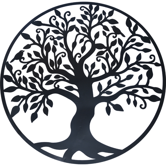 Black Tree of Life Wall Art Hanging Metal Iron Sculpture Garden 99cm