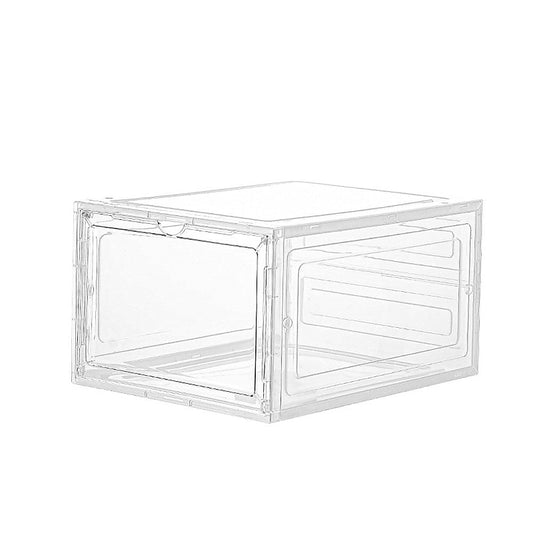 Sneaker Display Case Shoe Storage Organizer Box Stackable Plastic Clear Magnetic