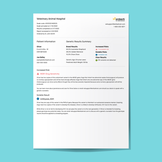 Embark for Veterinarians dog DNA test kits - VetCove