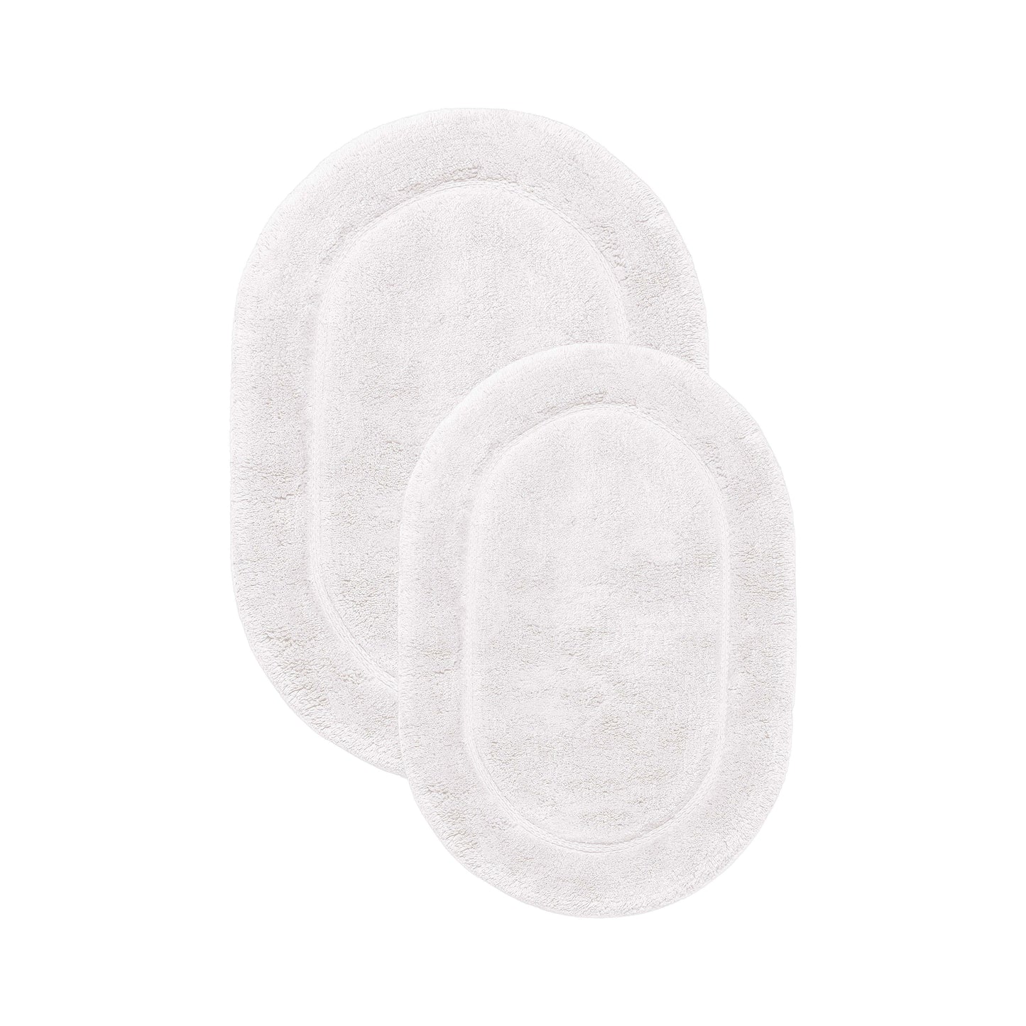 Cotton Non Slip Oval 2-Piece Bath Rug Set