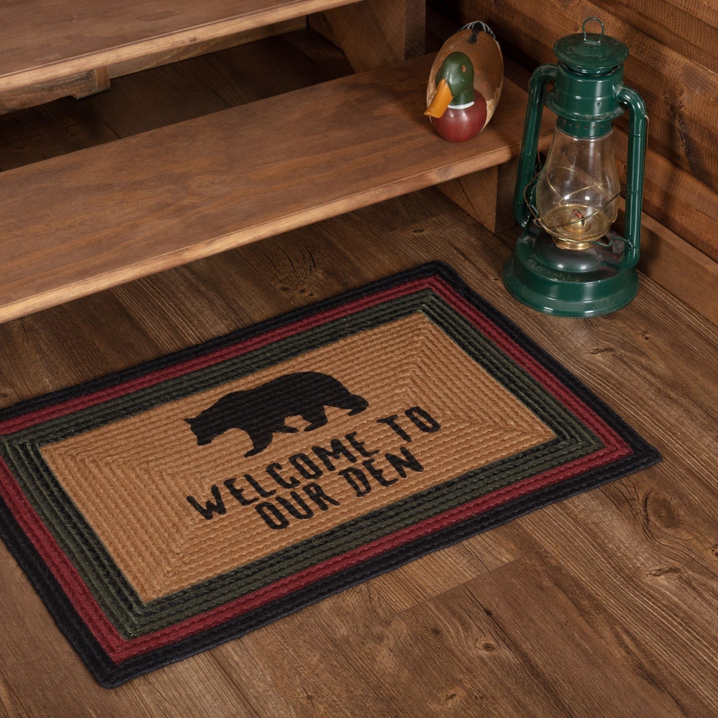 Wyatt Bear "Welcome to Our Den" Rectangle Braided Rug 20x30" Default