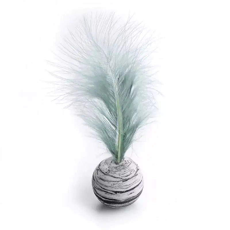 Cat Toy Feather Ball Black