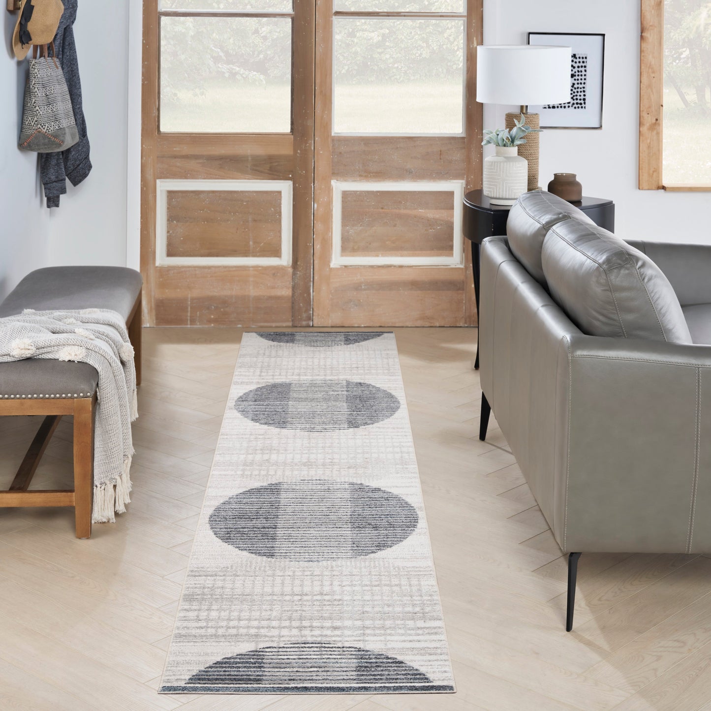 Astra Machine Washable Area Rug - Ivory Blue
