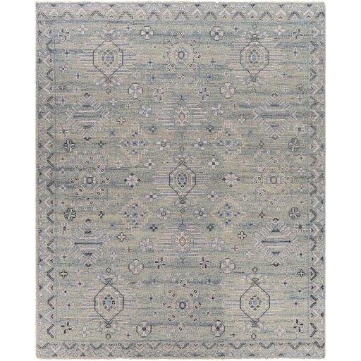 Almeria Hand Knotted Denim, Black & Cream Area Rug -  Available in a Variety of Sizes