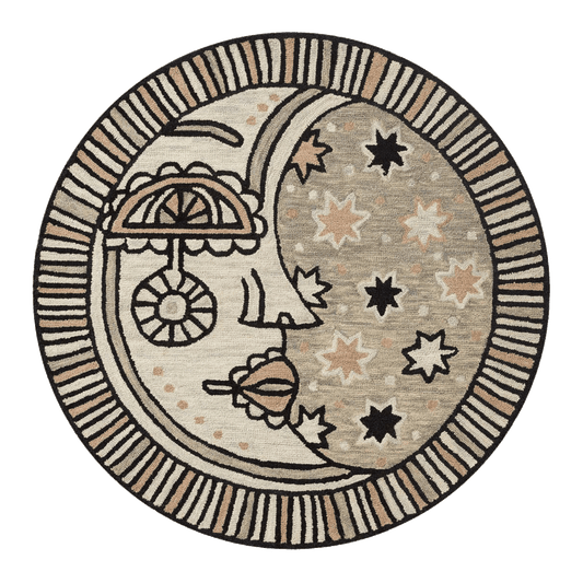 Ayo Grey Rug by Justina Blakeney® X Loloi 3'-0" x 3'-0" Round Loloi Rugs Rugs