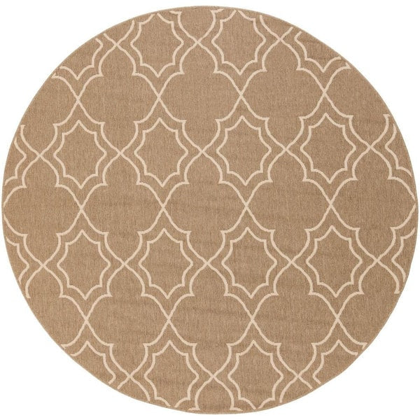 5 ft. x 5 ft. Round Area Rug Fade Resistant, Beige
