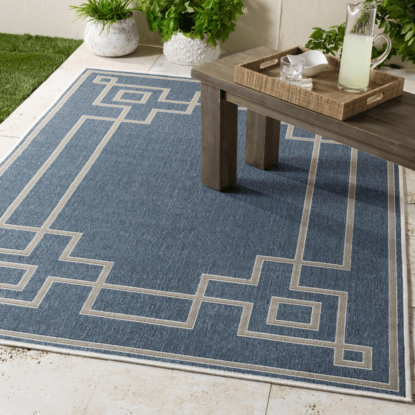 Blue Alfresco Indoor/Outdoor Area Rug - Available in a Variety of Sizes