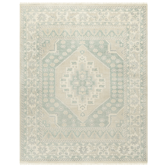 Bunyan Wheat & Seafoam Wool Blend Area Rug - Available in a Variety of Sizes
