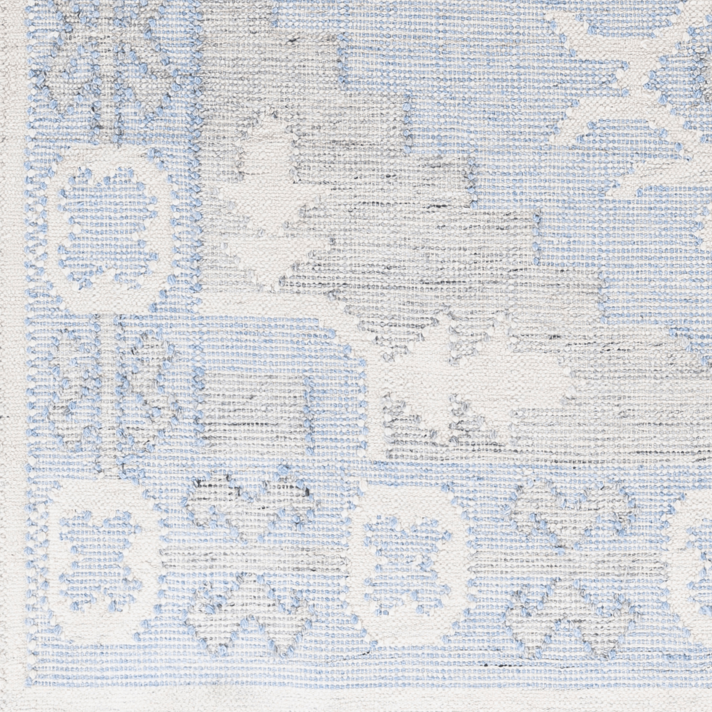 Bursa Blue & Cream Recycled PET Yarn Area Rug - Available in a Variety of Sizes