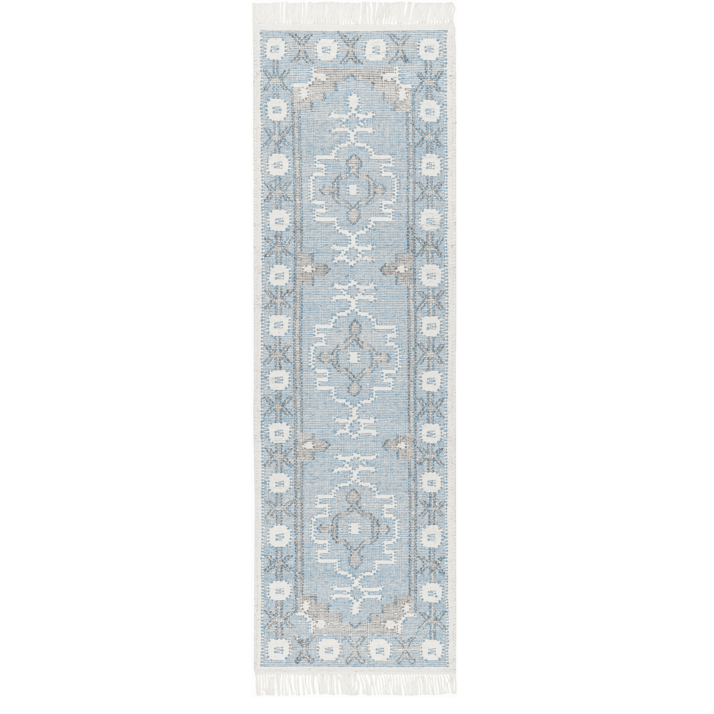 Bursa Blue & Cream Recycled PET Yarn Area Rug - Available in a Variety of Sizes