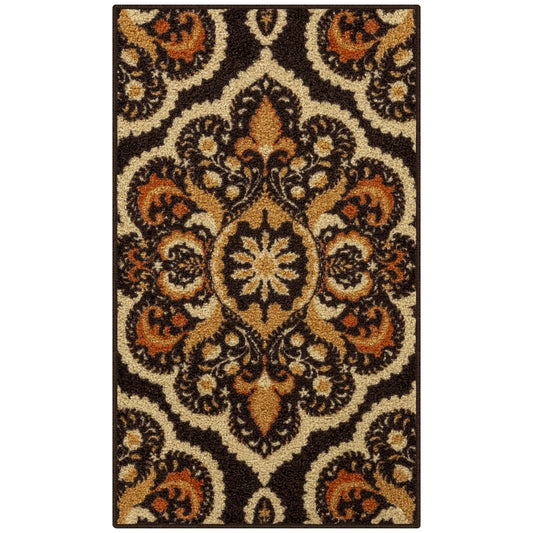 Area Rug Medallion Rust Orange Size:1ft 8inch x 2ft 10inch