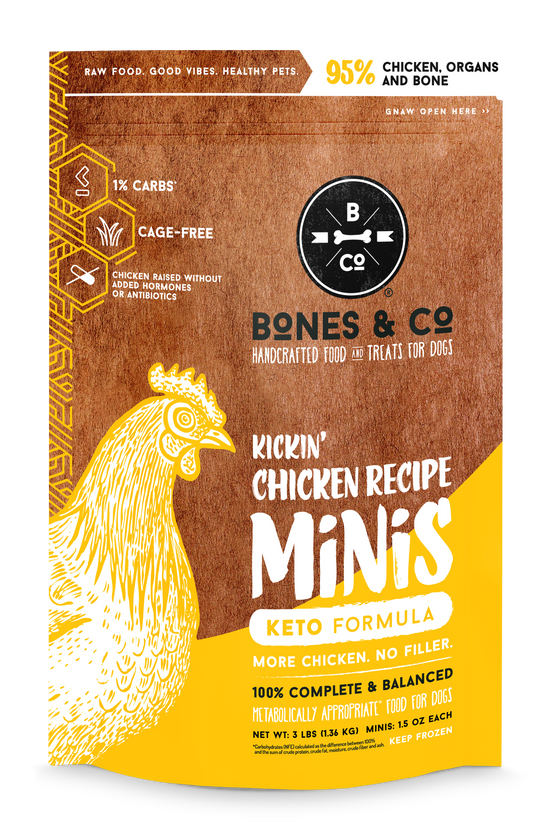Bones & Co. Kickin Chicken Frozen Patties Dog Food