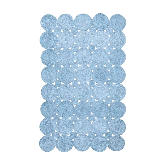 Circle of Life Braided Area Jute Rug - Blue