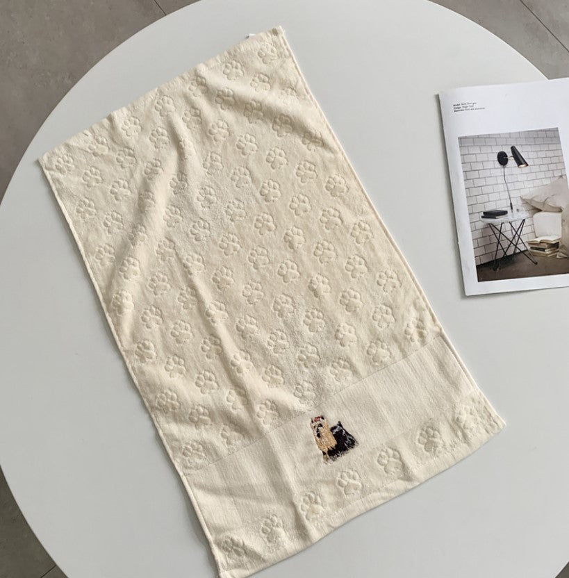 Dog Embroidery Towel