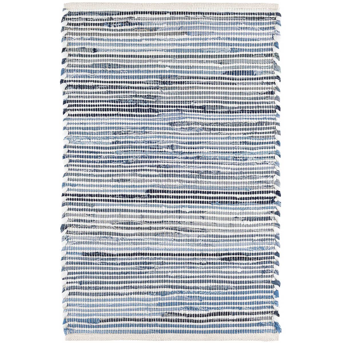 Denim Rag Ribbed Woven Cotton Rug