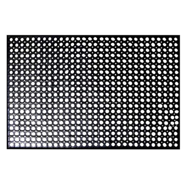 Rubber Floor Mat Black Indoor/Outdoor Durable Anti-Fatigue