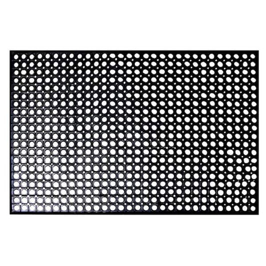 Rubber Floor Mat Black Indoor/Outdoor Durable Anti-Fatigue