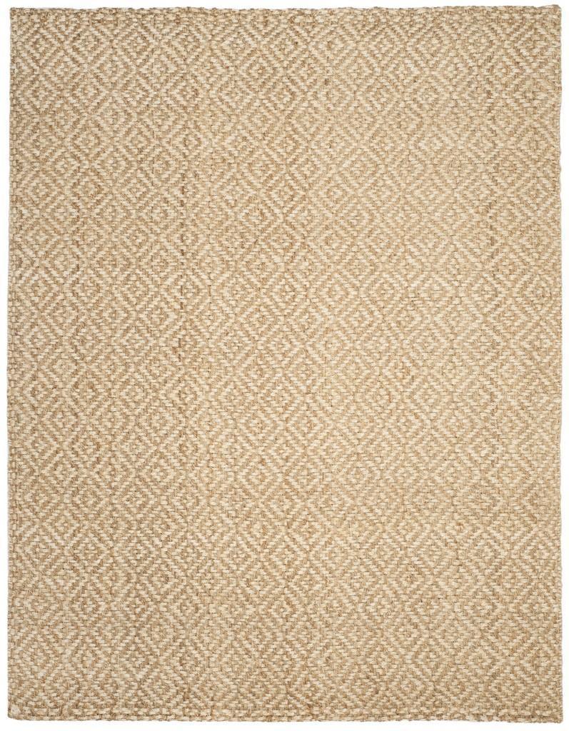Diamond Pattern Jute and Ivory Natural Rug