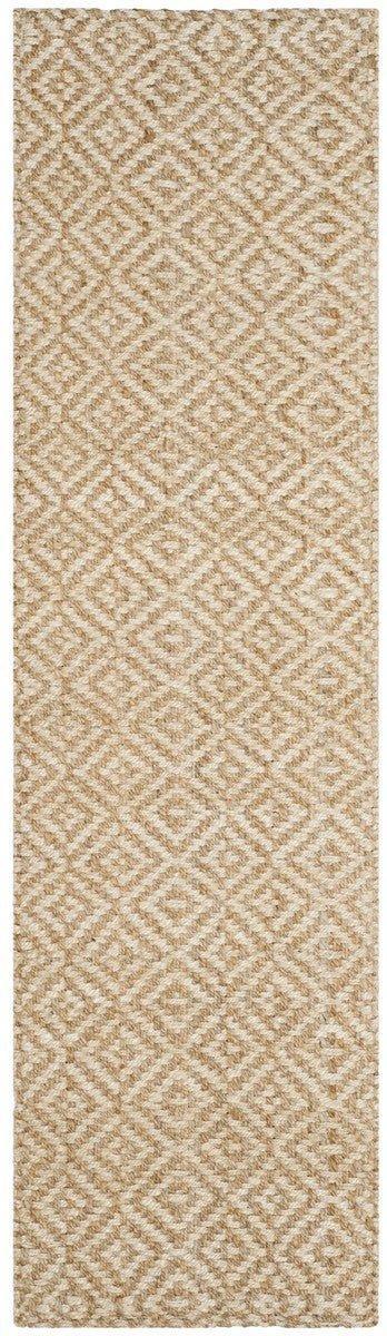 Diamond Pattern Jute and Ivory Natural Rug