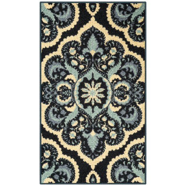 Area Rug Medallion Persian Blue Size 1ft 8inch x 2ft 10inch