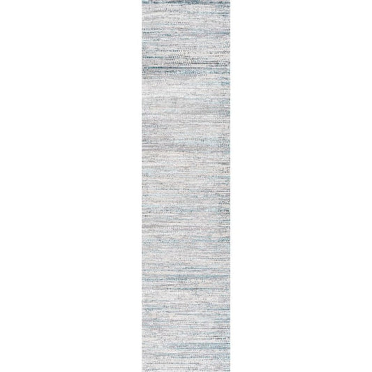Runner Rug Area Strie Gray/Turquoise 2 ft. x 8 ft. Striped Kitchen Bathroom