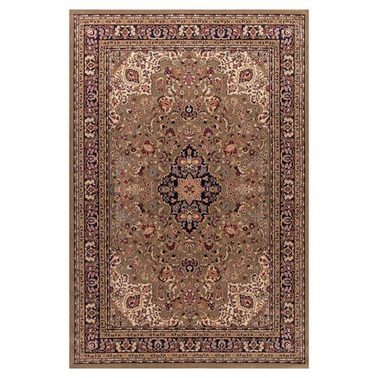5' x 8' Rectangle Area Rug Oriental Medallion Pattern, Green