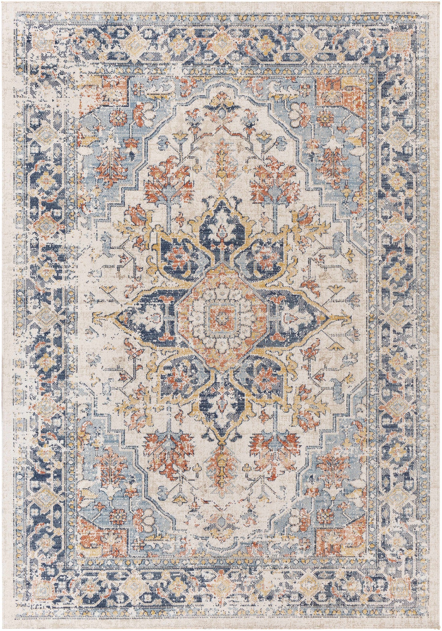 Ornate Distressed Outdoor Rug