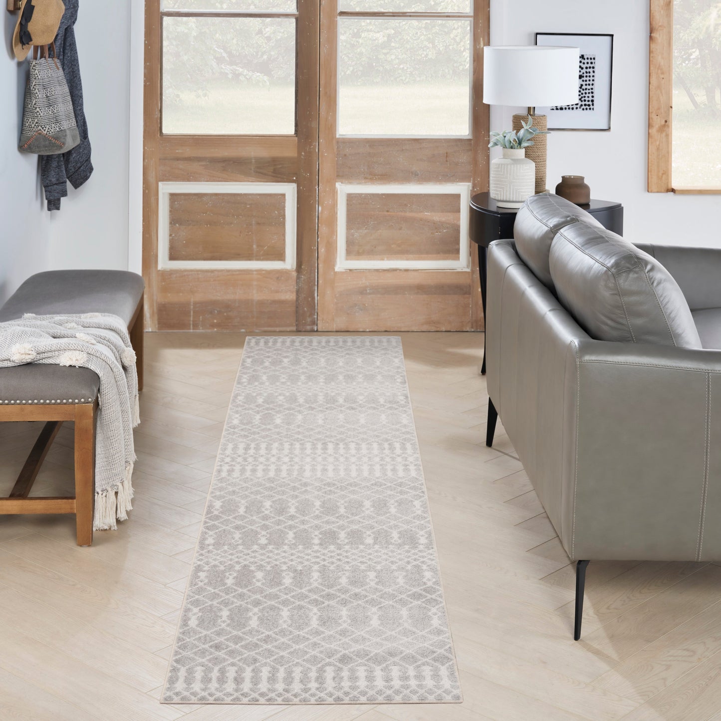 Astra Machine Washable Area Rug - Grey