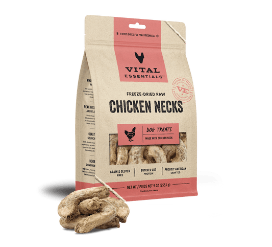Vital Essentials Freeze-Dried Chicken Necks Dog Treats
