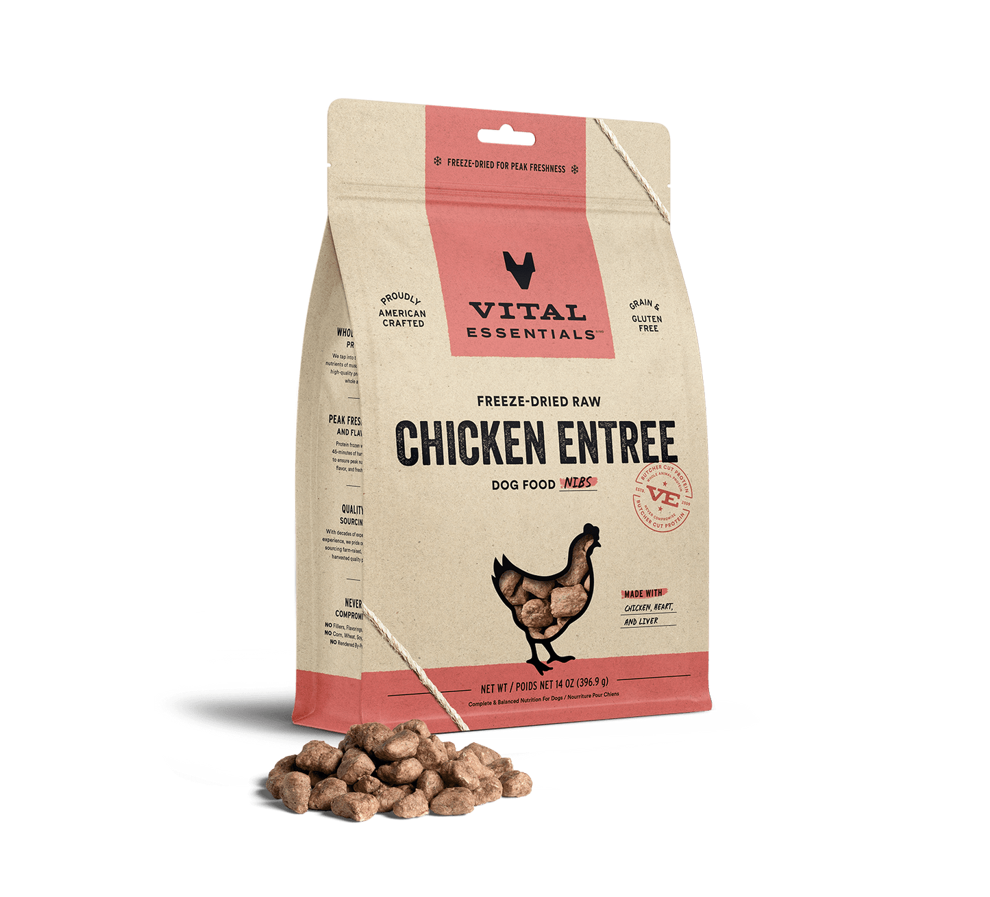 Vital Essentials Chicken Entree Nibs Freeze-Dried Raw Dog Food