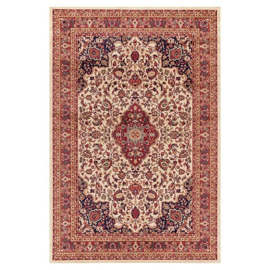 5' x 8' Rectangle Area Rug Oriental Medallion Pattern, Ivory